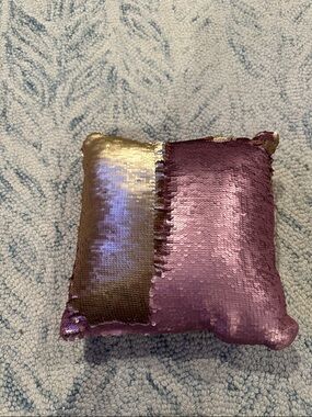 Sequin Reversible Accent Pillow - Purple and Gold